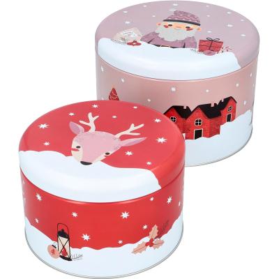 Caja metal Nordic Christmas redonda XL