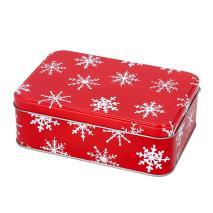 Caja metal Winter rojo Copo nieve