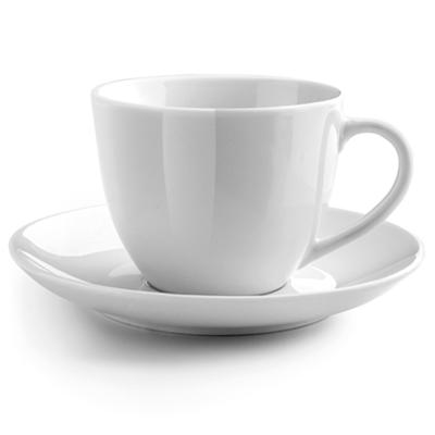 Juego 4 tazas y plato desayuno 310 ml porcelana