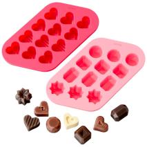 Set 2 moldes bombones corazones y diamantes