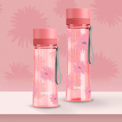 Botella Zoku 400 ml pink floral