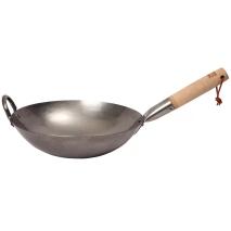 Wok Craft Hand beaten natural fondo plano 30 cm
