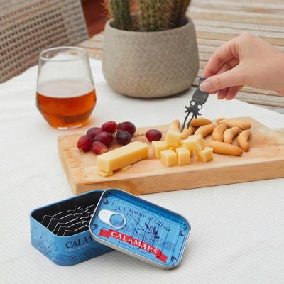 Juego 6 tenedores aperitivo Calamares en lata