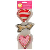 Juego 3 cortadores galletas Valentine