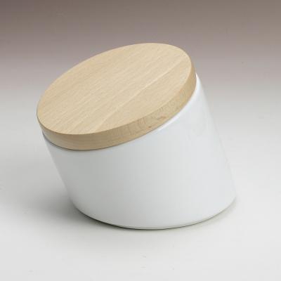 Salero de cocina tapa basculante madera