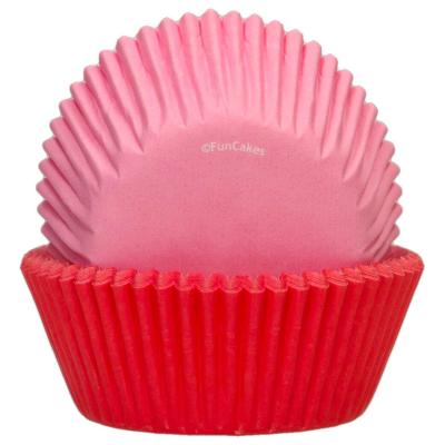 Papel cupcakes x48 rosa y rojo