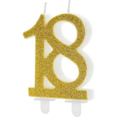 Vela de aniversario Nmero 18 gold