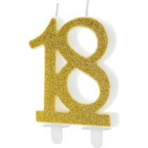 Vela de aniversario Nmero 18 gold