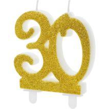 Vela de aniversario Nmero 30 gold