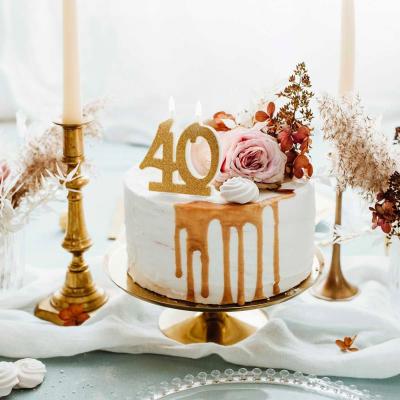 Vela de aniversario Nmero 40 gold