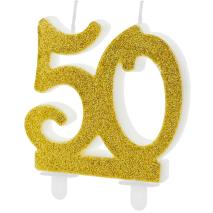 Vela de aniversario Nmero 50 gold