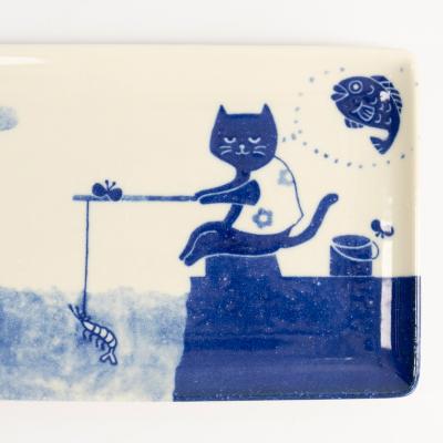 Bandeja gato pescando Neko Maruke 24x12 cm