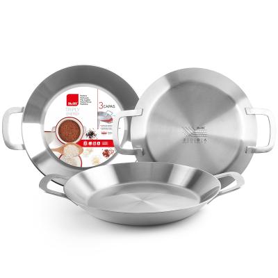 Paellera Triply Natural acero tricapa