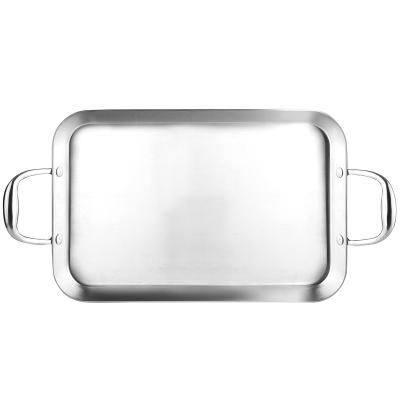 Bandeja Grill liso Triply acero tricapa 38 cm