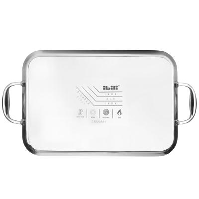 Bandeja Grill liso Triply acero tricapa 38 cm
