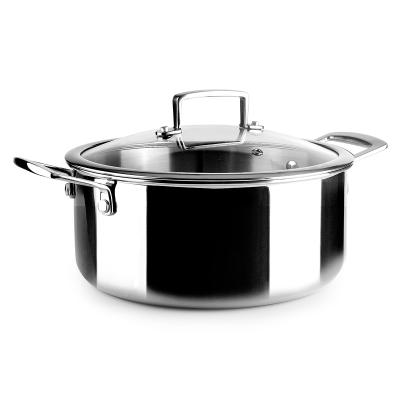 Cazuela Triply Natural acero tricapa tapa cristal