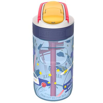 Botella de agua con pajita Lagoon 400 ml Police
