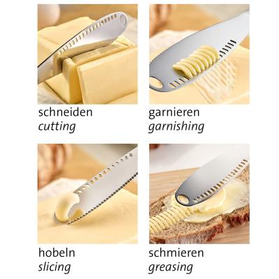 2x cuchillo mantequilla dentado rizador