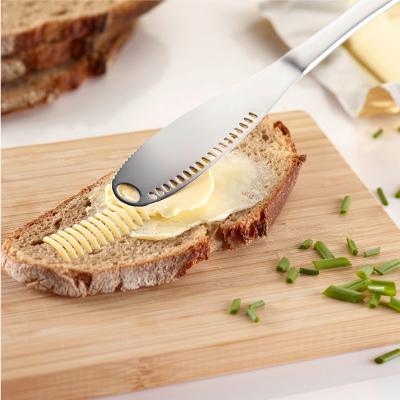 2x cuchillo mantequilla dentado rizador