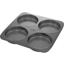 Molde x4 pan hamburguesa 12 cm perforado met�lico