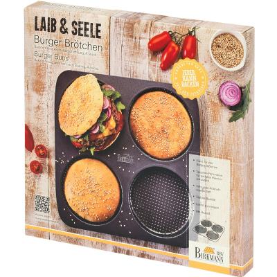 Molde x4 pan hamburguesa 12 cm perforado met�lico