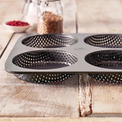 Molde x4 pan hamburguesa 12 cm perforado met�lico