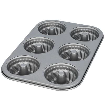 Molde x6 mini savarin 7 cm met�lico