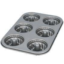 Molde x6 mini savarin 7 cm met�lico