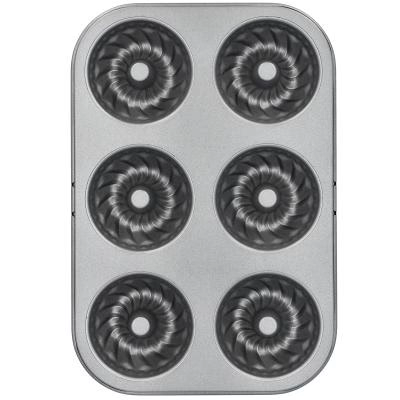 Molde x6 mini savarin 7 cm met�lico