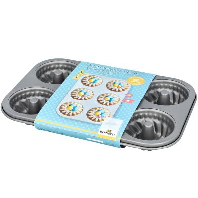 Molde x6 mini savarin 7 cm metlico