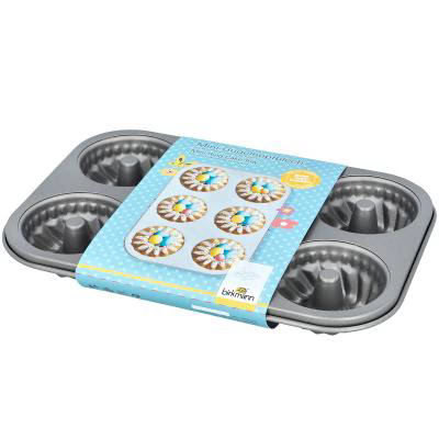 Molde x6 mini savarin 7 cm met�lico