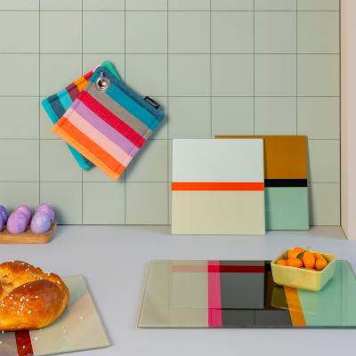 Set 2 protectores cocina 100% algodn Stripe fro