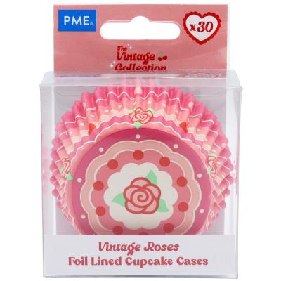 Papel cupcakes aluminio x30 Vintage Rose