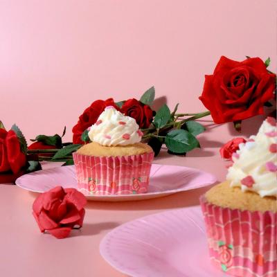 Papel cupcakes aluminio x30 Vintage Rose