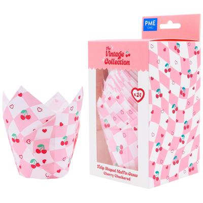 Papel muffins Tulipa x24 PME Cherry