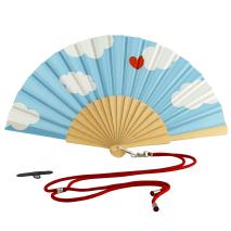 Abanico con cinta y sujeta m�vil Nubes