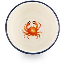 Bol esmaltado blanco azul 14 cm Cangrejo