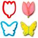 Set 2 cortadores galletas plstico Mariposa y flor