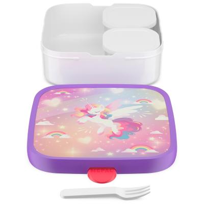 Fiambrera cuadrada Lunchbox Unicorn glow