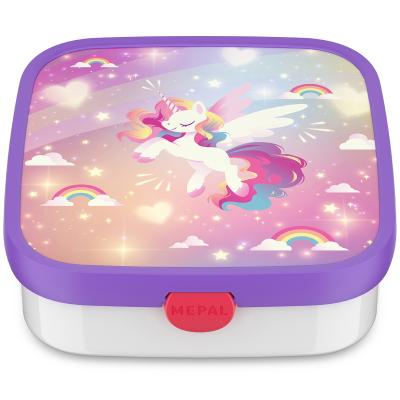 Fiambrera cuadrada Lunchbox Unicorn glow