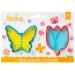 Set 2 cortadores galletas plstico Mariposa y flor