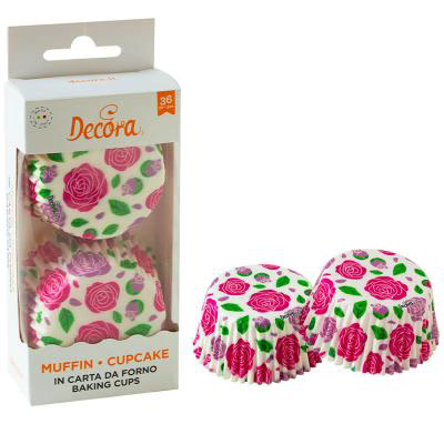 Papel cupcakes x36 Rosas