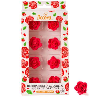 Set 8 decoraciones de azcar Rosas enteras