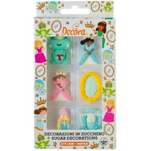 Set 6 decoraciones de az�car Pr�ncipe y Rana