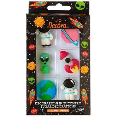Set 6 decoraciones de az�car Universo