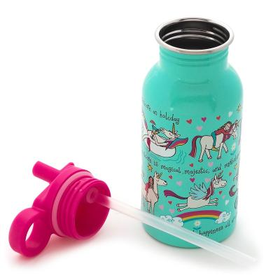 Botella inox con pajita Unicornio