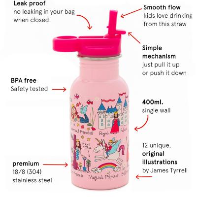 Botella inox con pajita Princesa