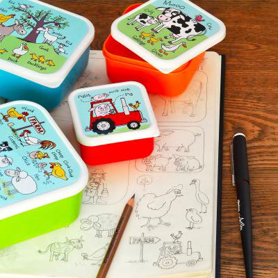 Set 4 fiambreras snack Granja