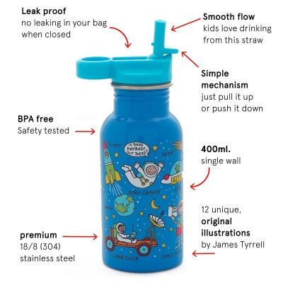 Botella inox con pajita Espacio