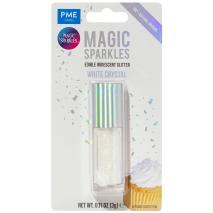 Copos comestibles brillo iridiscente Magic blanco